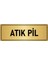 Metal Yönlendirme Levhası Departman Kapı Isimliği Atık Pil 5x20 cm Altın Renk 1