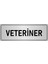 Metal Yönlendirme Levhası Departman Kapı Isimliği Veteriner 10x20 cm Gümüş Renk 1