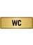 Metal Yönlendirme Levhası Departman Kapı Isimliği Wc 7x20 cm Altın Renk 1