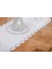 Mila Nakışlı Keten Efekt Kumaş Kreme Mavi Runner 45X150 cm - 1409 3
