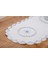 Mila Nakışlı Keten Efekt Kumaş Kreme Mavi Runner 45X150 cm - 1409 4