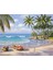 Palmiyeler ve Sahil Manzarası Çerçeveli 50X65 Sayılarla Boyama Hobi Seti 1