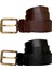 Deri 2'li Set 4 cm Tek Parça Kadın Kot Kemeri Siyah, Koyu Kahverengi 2