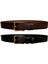 Deri 2'li Set 4 cm Tek Parça Kadın Kot Kemeri Siyah, Koyu Kahverengi 3