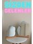 Düzensiz Estetik Asimetrik Ahşap Makyaj Aynası Çerçevesiz, Dekoratif Masa Oturma Odası 35 x 28 cm 2