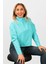Kadın 2 Iplik Yarım Balıkçı Düşük Kol Sweatshirt Turkuaz 2