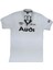 Erkek Polo Yakalı Beyaz Audi Baskılı Kısa Kollu Tişört Etp-Aud 2