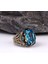 Blue Topaz Taşlı Erkek Gümüş Yüzük 2