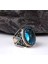 Blue Topaz Taşlı Erkek Gümüş Yüzük 2