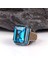 Blue Topaz Mikro Taşlı Erkek Gümüş Yüzük 2