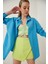 Kadın Mavi Oversize Uzun Basic Gömlek HZL22W-BD139001 2