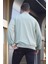 Mint Yeşili Fermuar Yakalı Nakışlı Sweatshirt 6026 2