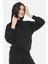 Kadın Üç Iplik Oversize Kapüşonlu Siyah Sweatshirt 5