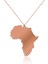 Sade Afrika Kıtası Rose Gümüş Kolye 1