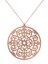 Sade Desenli Yuvarlak Plaka Rose Gümüş Kolye 1