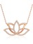 Taşlı Lotus Çiçeği Rose Gümüş Kolye 1