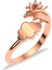 Tek Taşlı Uçak Rose Gümüş Yüzük 3