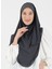 Mikro Krep Türban Şal - Antrasit - Ecardin 1