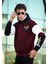 High Nakışlı Oversize Sweatshirt - Bordo 2