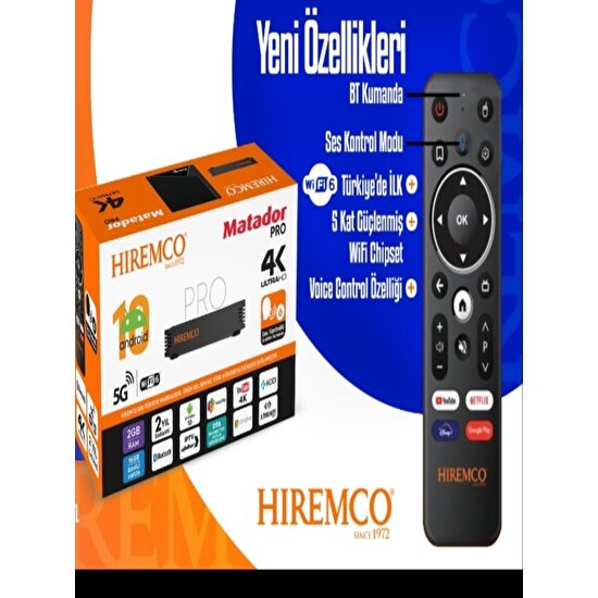 Hiremco 2023 Hediyeli 4K Adroid Box - Android TV Box - Akıllı TV / Media Player - Çanaksız TV