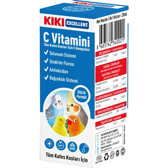 Kiki Excellent Kuş C Vitamini 25 Ml. KB105