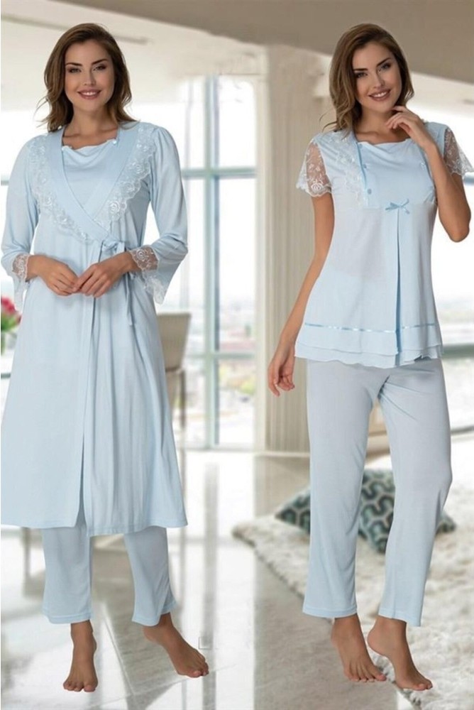 Effort Puerpera Effortt Kadın Hamile Lohusa Pijama Takımı ve Sabahlık 2054 görsel 6