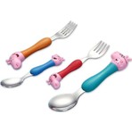 Elitsan Peppa Pig Çatal Kaşık Seti Gümüş Renkli Çocuklar İçin Eğlenceli Hediye Seçeneği