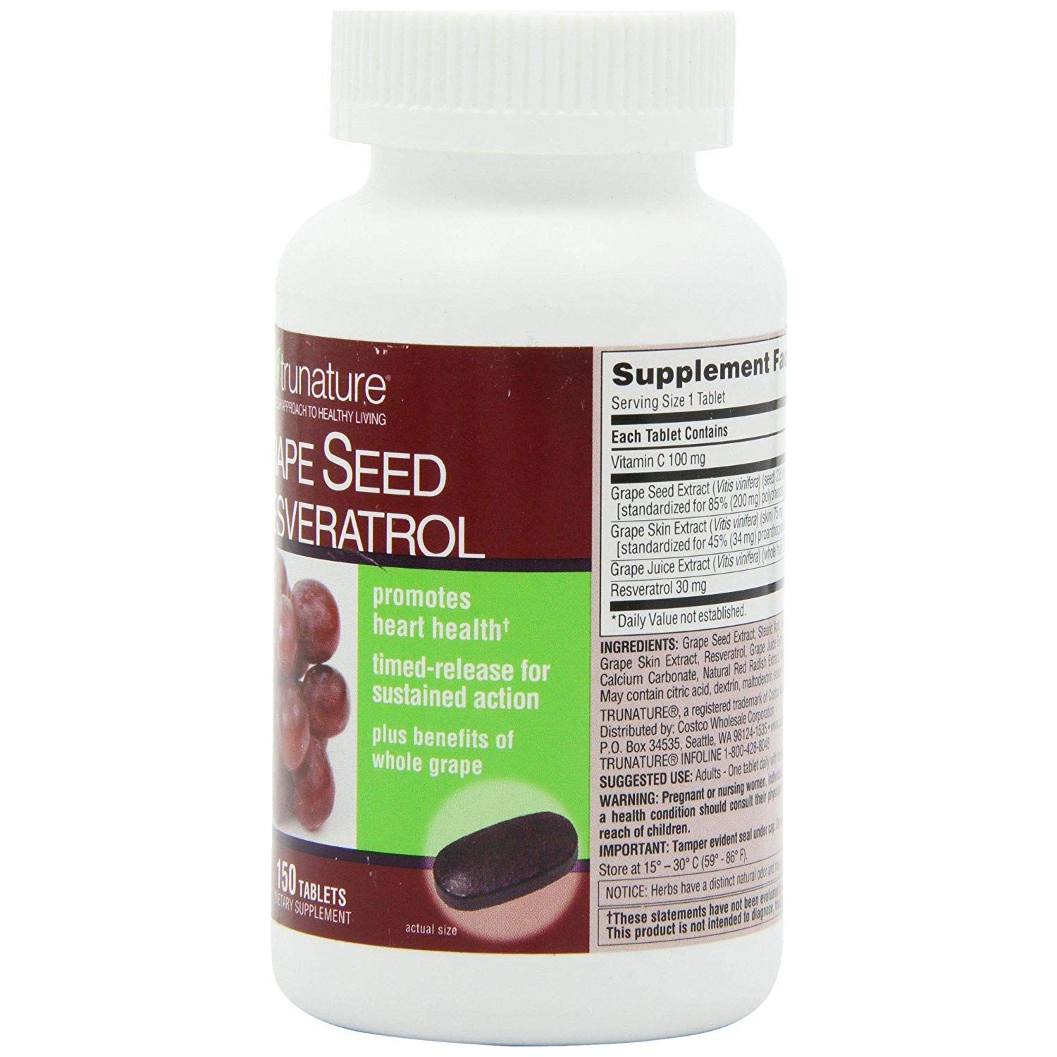 Trunature Grape Seed Resveratrol 150 Tablets Fiyatı