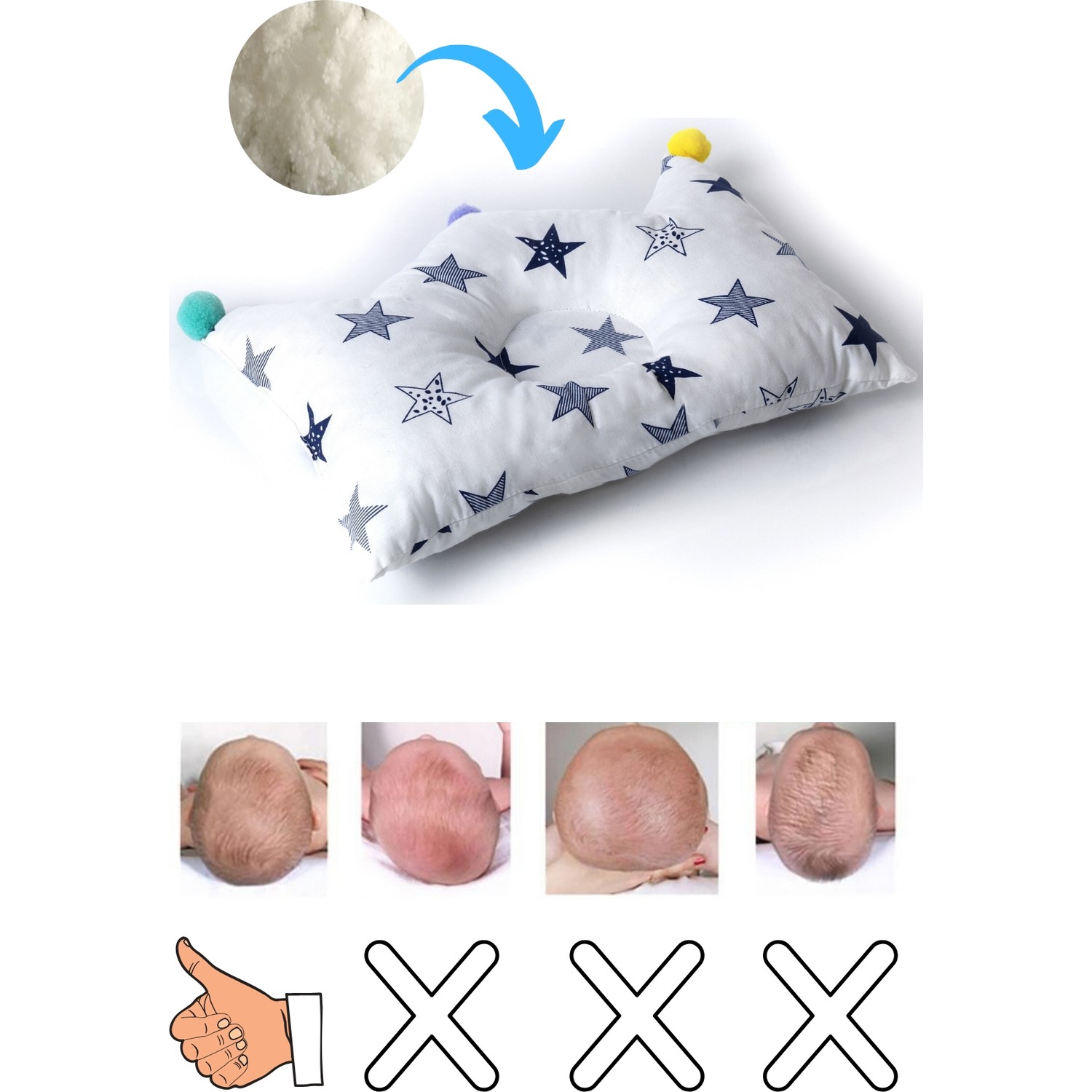 By Baby Kafa Şekillendirme ve Bıngıldak Yastığı Düz Kafa