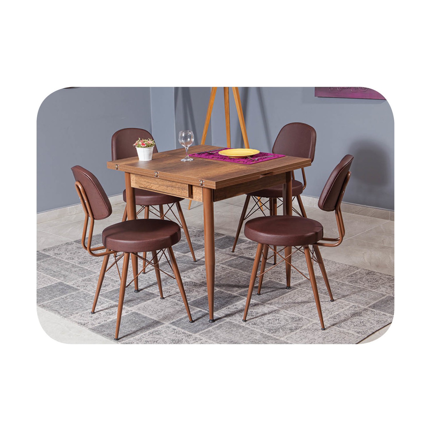 Levent Mobilya 4020 Kare Kartal Ceviz 4 AD.40071 Fiyatı Levent Mobilya 4020 Kare Kartal Ceviz 4 AD.40071 Fiyatı