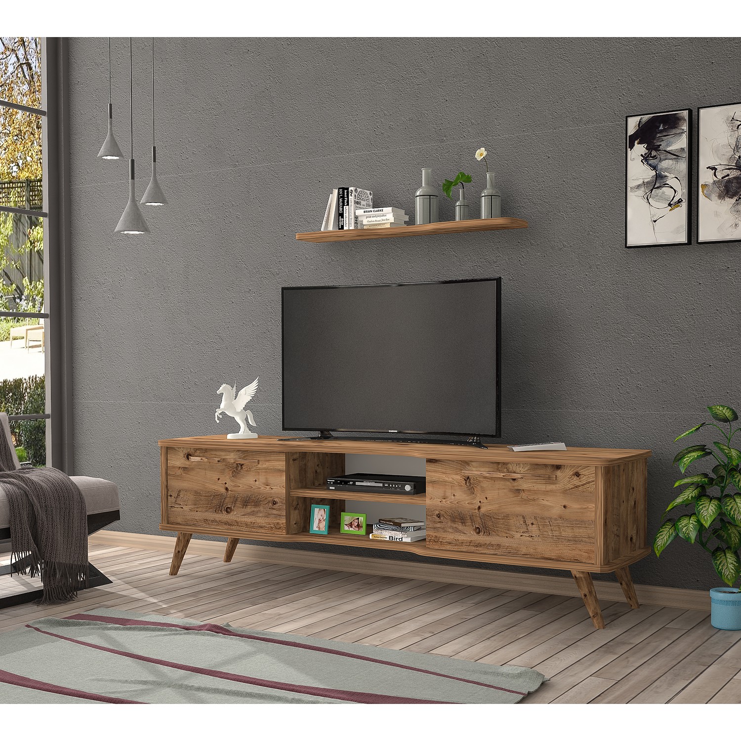 Ankara Mobilya Boreas Atlantik Çam 140 cm Tv Sehpası Fiyatı