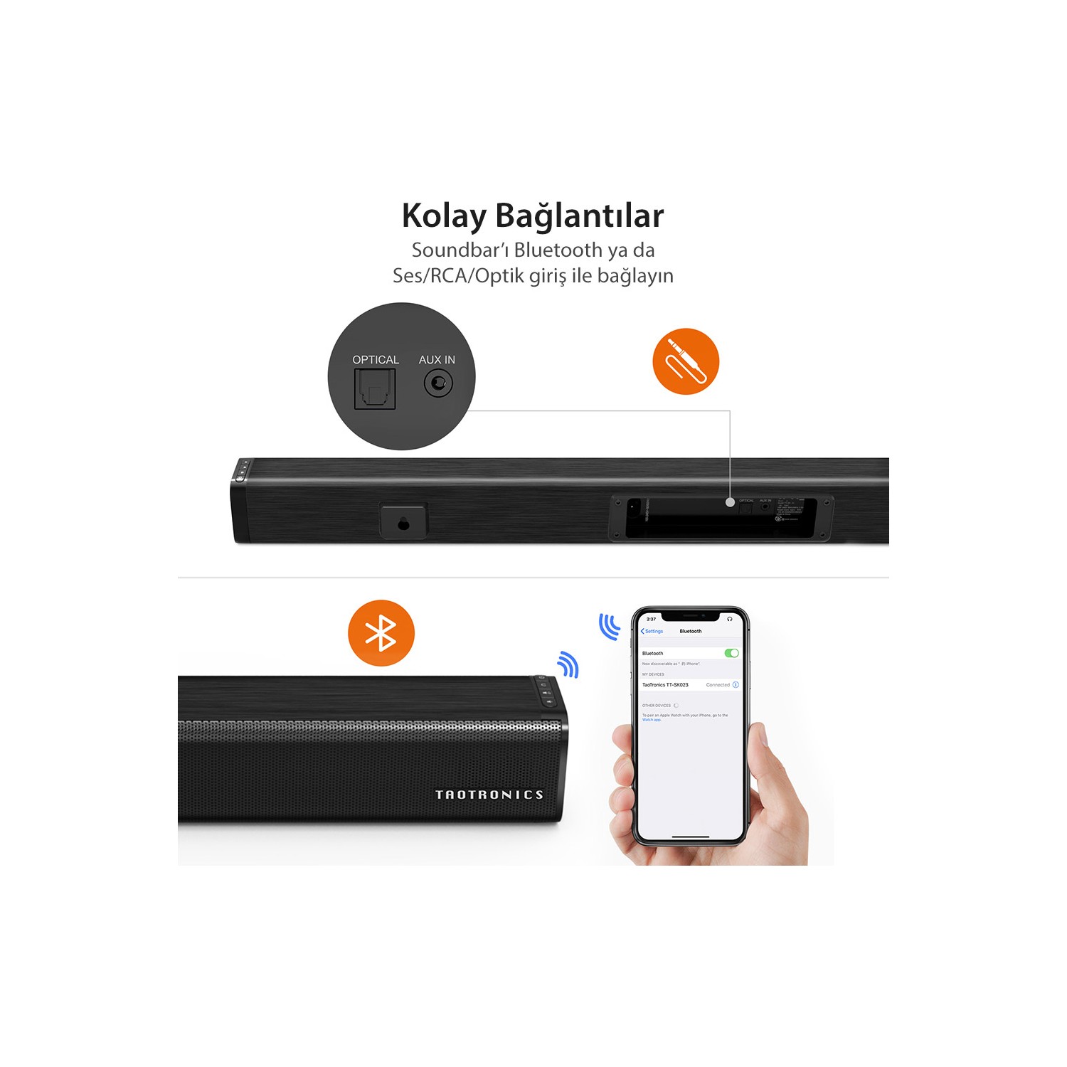 TaoTronics TTSK023 40W 80 cm Kablosuz Bluetooth Soundbar Ev Fiyatı