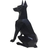 Carneil Metal Dekoratif Doberman Köpek Heykeli Siyah Renk