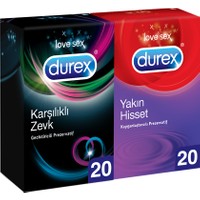 Durex Karşılıklı Zevk Geciktiricili ve Yakın Hisset Prezervatif 40'lı Ekonomik Paket