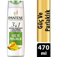 Pantene Doğal Sentez Güç ve Parlaklık 470 ml 3'ü 1 Arada Şampuan ve Saç Bakım Kremi