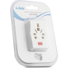 S-Link Slx-W796 Universal - Türk Çevirici + 2 Port Çoklayıcı Akım Kor. Priz