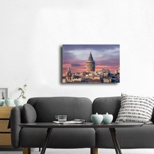 Tablosan Galata Kulesi Akşam Fotoğraf Kanvas Tablo