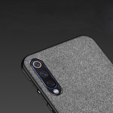 Microcase Xiaomi Mi CC9E/Mi A3 Fabrik Serisi Kumaş ve Deri Desen Kılıf Gri