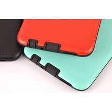 Case 4U Samsung Galaxy A10S Kılıf Tam Koruyan Sert Silikon Çizgili YouYou Arka Kapak Turkuaz