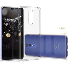 Case Street Alcatel 3 2019 Kılıf Süper Silikon Yumuşak Koruma + Nano Glass Şeffaf