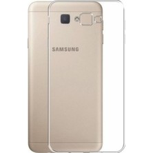 Tekno Grup Samsung Galaxy J7 Prime Kılıf Darbe Emici Süper Silikon Kılıf Şeffaf + Tam Kaplayan 6D Nano Ekran Koruyucu