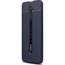Case Street OPPO Reno 2z Kılıf Niss Silikon Deri Görünümlü Lacivert