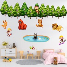 Kt Decor 2xl Dev Orman Hayvanları Duvar Çıkartmaları