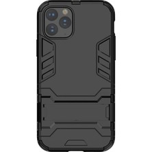 Microcase Apple iPhone 11 Pro Max Alfa Serisi Armor Standlı Perfect Koruma Kılıf - Siyah