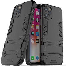 Microcase Apple iPhone 11 Pro Max Alfa Serisi Armor Standlı Perfect Koruma Kılıf - Siyah