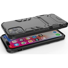 Microcase Apple iPhone 11 Pro Max Alfa Serisi Armor Standlı Perfect Koruma Kılıf - Siyah