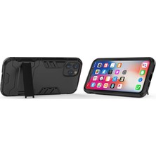 Microcase Apple iPhone 11 Pro Max Alfa Serisi Armor Standlı Perfect Koruma Kılıf - Siyah