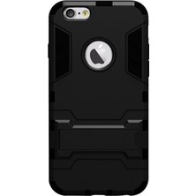 Microcase Apple iPhone 6 Plus/6S Plus Alfa Serisi Armor Standlı Perfect Koruma Kılıf - Siyah