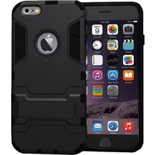 Microcase Apple iPhone 6 Plus/6S Plus Alfa Serisi Armor Standlı Perfect Koruma Kılıf - Siyah