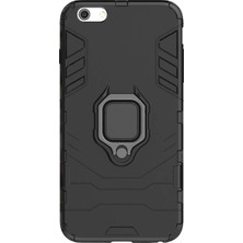 Microcase Apple iPhone 6 Plus/6S Plus Yüzük Standlı Armor Kılıf - Siyah